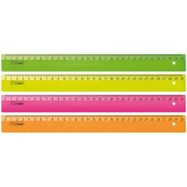 Линейка 30см СТАММ, пластиковая, непрозрачная, неоновые цвета, ассорти ЛН31