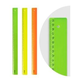 Линейка 50см СТАММ, пластиковая, непрозрачная, неоновые цвета, ассорти ЛН93