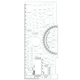 Линейка офицерская СТАММ, пластиковая, гибкая, бесцветная, печатная шкала ТТ03