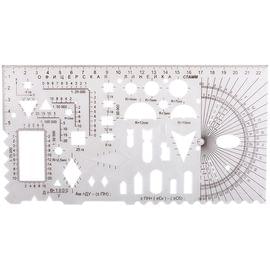 Линейка офицерская СТАММ, курсантская, пластиковая, гибкая, бесцветная, печатная шкала ТТ04