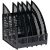 Лоток для бумаг вертикальный СТАММ "Line", сборный, 5 отделений, черный ЛТВ-01476/ЛТ458