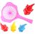 Резиновые игрушки для ванны Крошка Я «Рыбалка с рыбками», в наборе 4 шт., сачок, МИКС 10095816
