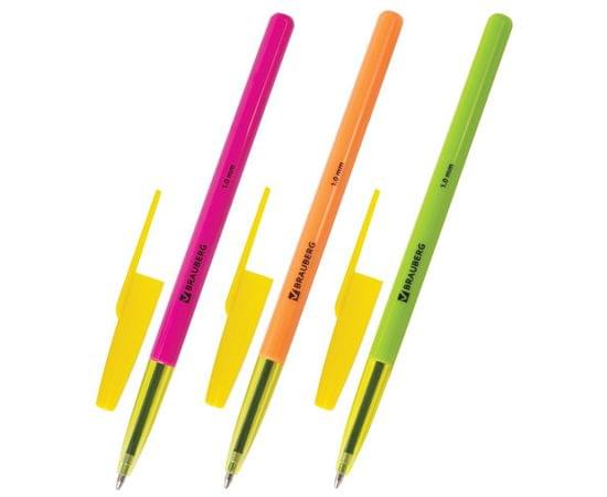 Ручка шариковая BRAUBERG Color, СИНЯЯ, корпус ассорти, узел 1мм, линия письма 0,5мм, 141507 141507