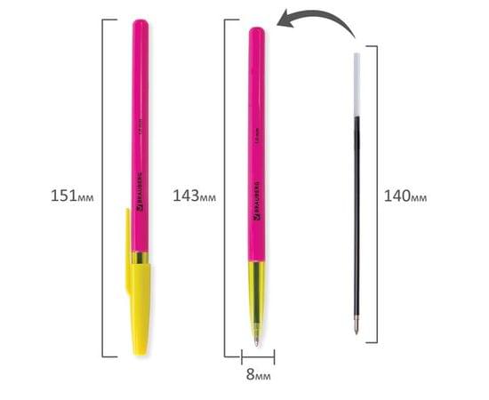 Ручка шариковая BRAUBERG Color, СИНЯЯ, корпус ассорти, узел 1мм, линия письма 0,5мм, 141507 141507