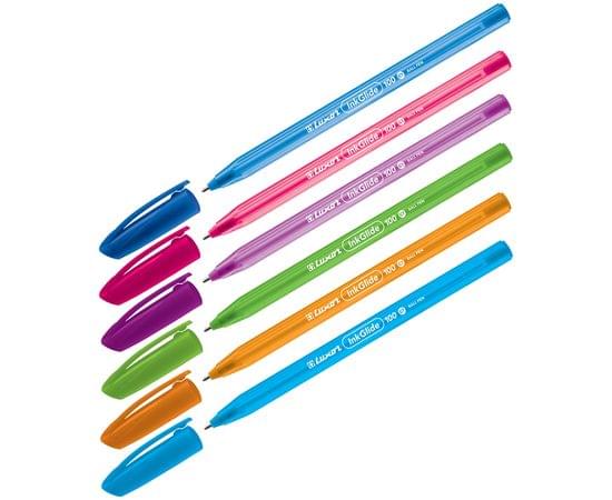 Ручка шариковая Luxor "InkGlide 100 Icy" синяя, 0,7мм, трехгран., корпус ассорти 16700/50 Tub