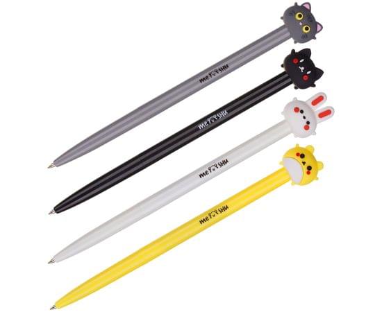 Ручка шариковая автоматическая MESHU "Cute Friends" синяя, с топпером 296372