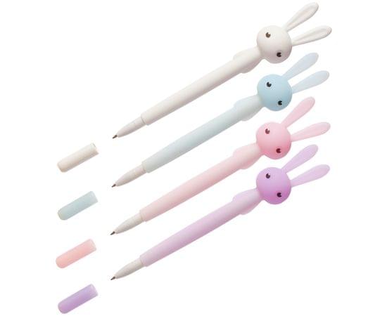 Ручка шариковая MESHU "Cute Rabbit" синяя, 0,7мм, софт-тач, ассорти, с топпером 296412