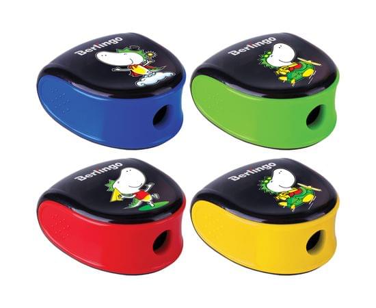 Точилка пластиковая Berlingo "Tiny Dragon" 1 отверстие, контейнер, ассорти, дисплей BBp_15005