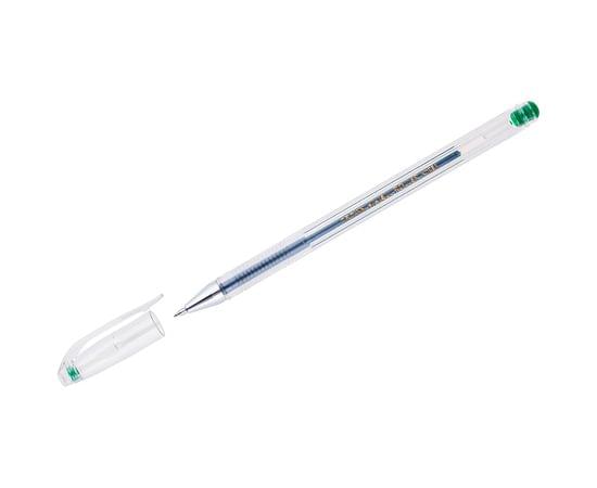 Ручка гелевая Crown "Hi-Jell" зеленая 0,5мм, штрих-код HJR-500B