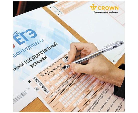 Ручка гелевая Crown "Hi-Jell" черная, 0,5мм, штрих-код HJR-500B