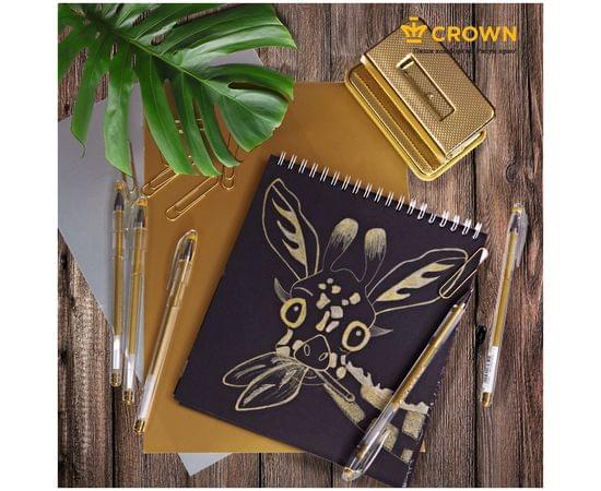 Ручка гелевая Crown "Hi-Jell Metallic" золото металлик, 0,7мм HJR-500GSM