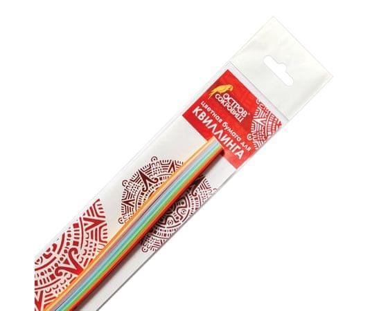 Бумага для квиллинга РАДУГА, 10 цв., 100 полос, 7мм*300мм,  80г/м, ОСТРОВ СОКРОВИЩ, 128755 128755 