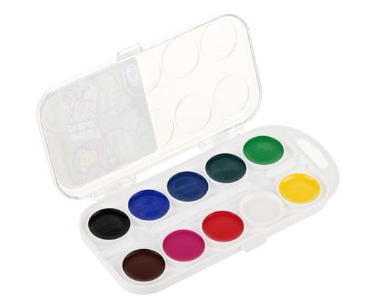 Акварель Гамма "Пчелка NEW", медовая, 10 цветов, без кисти, пластик. упак., европодвес 212038