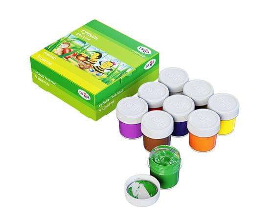 Гуашь Гамма "Пчелка", 09 цветов, 20мл, картон. упаковка 221014_9