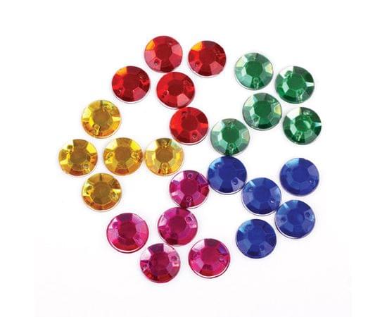 Стразы для творчества КРУГЛЫЕ, ЦВЕТ АССОРТИ, 10мм, 30г, ОСТРОВ СОКРОВИЩ, 661220 661220 