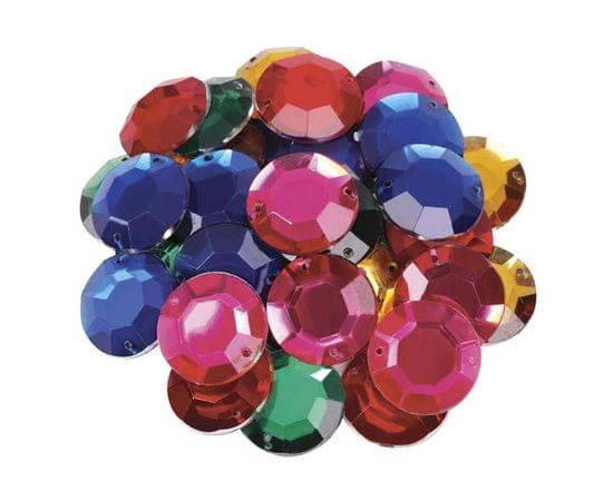 Стразы для творчества КРУГЛЫЕ, ЦВЕТ АССОРТИ, 20мм, 30г, ОСТРОВ СОКРОВИЩ, 661221 661221