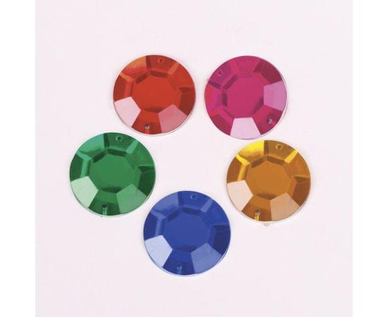 Стразы для творчества КРУГЛЫЕ, ЦВЕТ АССОРТИ, 20мм, 30г, ОСТРОВ СОКРОВИЩ, 661221 661221