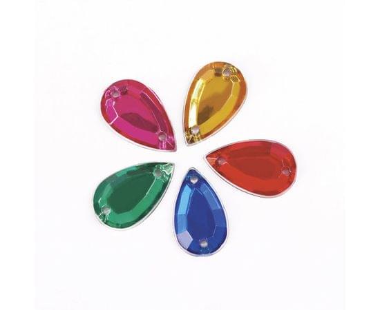 Стразы для творчества КАПЛЯ, ЦВЕТ АССОРТИ, 8*13мм, 30г, ОСТРОВ СОКРОВИЩ, 661223 661223 