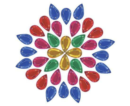 Стразы для творчества КАПЛЯ, ЦВЕТ АССОРТИ, 8*13мм, 30г, ОСТРОВ СОКРОВИЩ, 661223 661223 