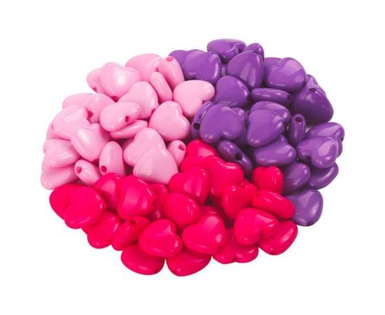Бусины для творчества СЕРДЦЕ, 10мм, 30г., св.розовые, розовые, фиолетвые, ОСТРОВ СОКРОВИЩ, 661240 661240