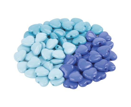 Бусины для творчества СЕРДЦЕ, 10мм, 30г., бирюз., св.голубые, голубые, ОСТРОВ СОКРОВИЩ, 661241 661241 