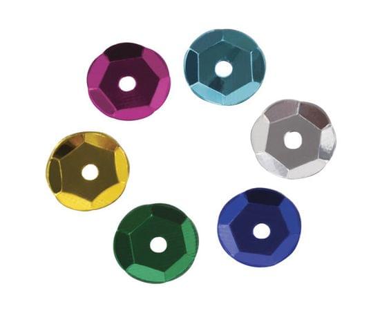 Пайетки для творчества КЛАССИКА, ЦВЕТ АССОРТИ, 6мм, 30г., 5 цветов, ОСТРОВ СОКРОВИЩ, 661262 661262