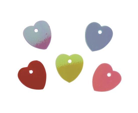 Пайетки для творчества СЕРДЦЕ, ЯРКИЕ, ЦВЕТ АССОРТИ, 5 цветов, 10мм, 20г., ОСТРОВ СОКРОВИЩ, 661275 661275 