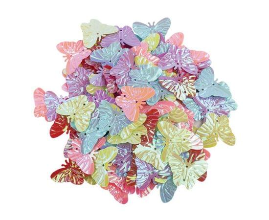 Пайетки для творчества БАБОЧКИ, ЯРКИЕ, ЦВЕТ АССОРТИ, 5 цветов, 15мм, 20г., ОСТРОВ СОКРОВИЩ, 661281 661281 