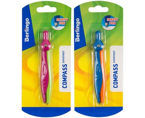 Циркуль Berlingo "Supertwist" пластиковый, 120мм, безопасная игла, блистер CS_10101