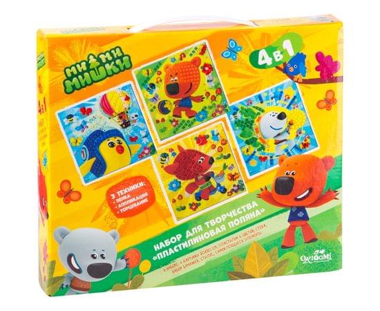 Набор для творчества 4в1 Origami "МиМиМишки.Пластилиновая поляна", пластилин, торцевание, мозаика 04501