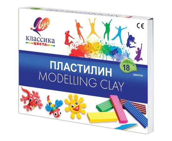 Пластилин Луч КЛАССИКА 18 цв. 360 г ассорти со стеком 20С1330-08