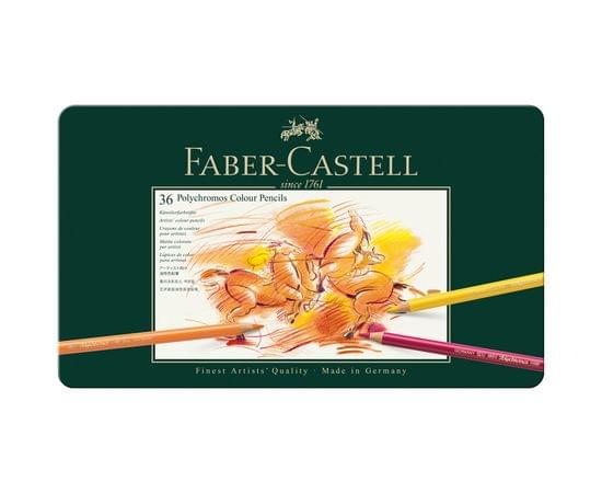Карандаши цветные художественные Faber-Castell "Polychromos" 36цв., заточен., метал. коробка 110036