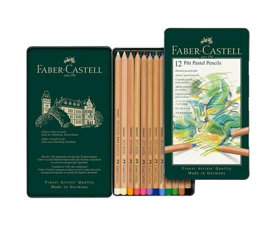 Пастельные карандаши Faber-Castell "Pitt Pastel" 12цв., метал. коробка 112112