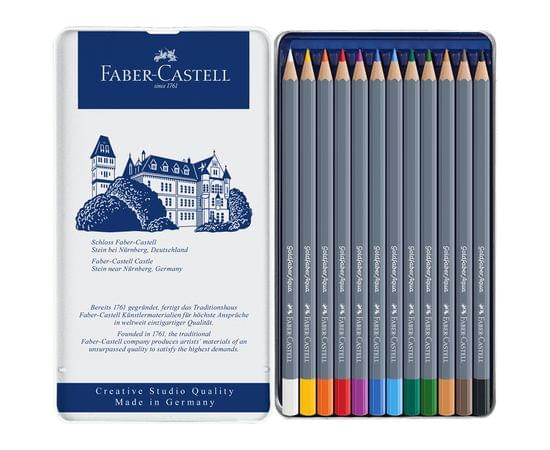Карандаши акварельные художественные Faber-Castell "Goldfaber Aqua", 12цв, метал. коробка 114612