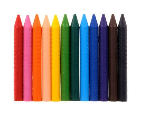 Мелки пластиковые утолщенные Faber-Castell "Grip Jumbo" 12цв., трехгранные, картон, европодвес 122540