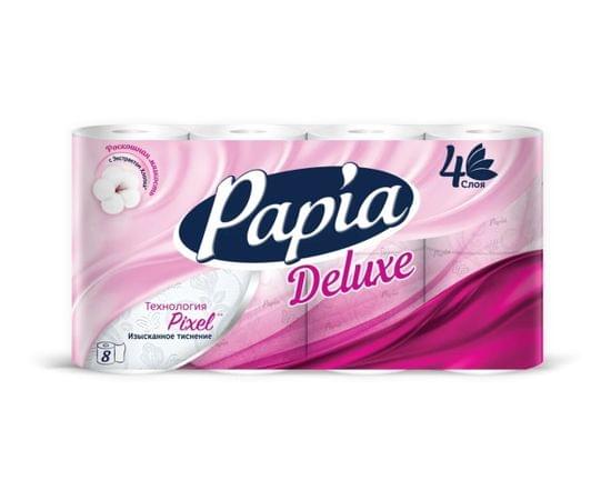 Бумага туалетная 1*8, 4 сл. Papia Deluxe, ароматизированная с рисунком ассорти/7 1232
