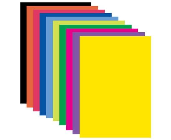 Цветная бумага А4 мелованная САМОКЛЕЯЩАЯСЯ, 10л. 10цв, 80г/м2, BRAUBERG, 124721 124721