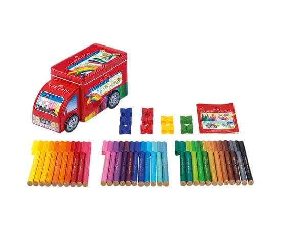 Набор для рисования Faber-Castell "Connector Truck" 33 фломастера+10 клипс, металлическая коробка 155533