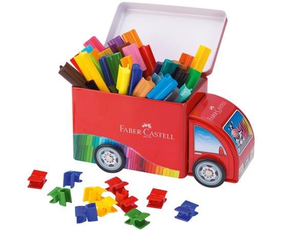 Набор для рисования Faber-Castell "Connector Truck" 33 фломастера+10 клипс, металлическая коробка 155533