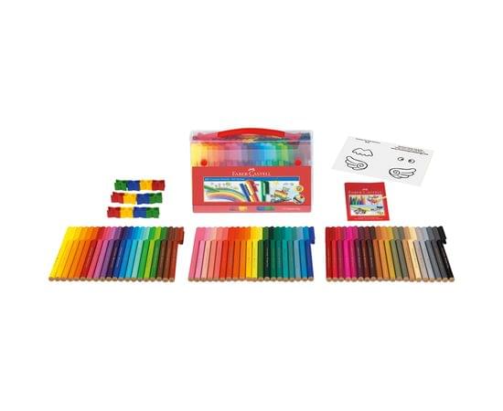 Фломастеры Faber-Castell "Connector", 60цв., смываемые, соединяемые колпачки, пластик. уп., европодвес 155560