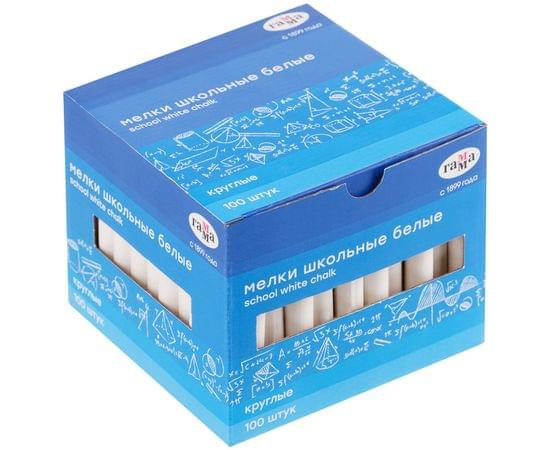 Мелки школьные Гамма, белые, мягкие, круглые, картонная коробка 2308194