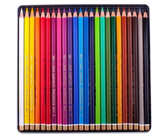 Карандаши цветные художественные Koh-I-Noor "Polycolor" 24цв., заточен., метал. пенал 3824024002PL