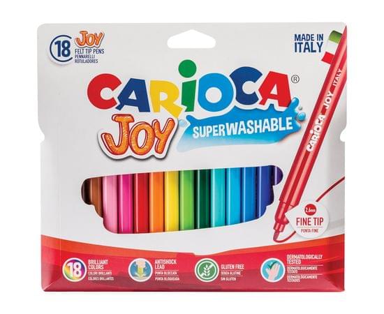 Фломастеры Carioca "Joy", 18цв., смываемые, картон, европодвес 40555