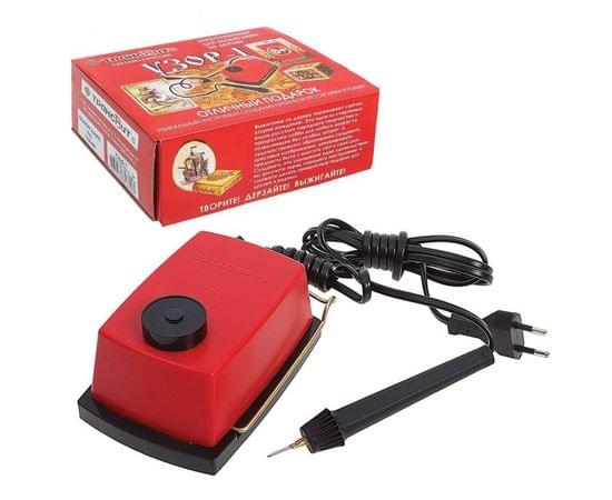 Прибор для выжигания по дереву и ткани Трансвит "Узор-1", 2 сменные насадки, картонная коробка 4607053881370