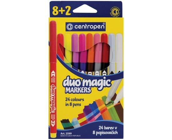 Фломастеры меняющие цвет Centropen "Duo Magic", 08цв.+2, 10шт., 24цв., картон, европодвес 5 2599 1002