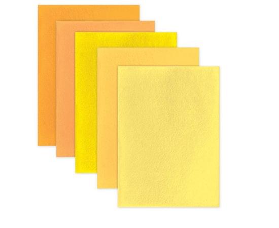 Цветной фетр МЯГКИЙ А4, 2мм, 5л, 5цв, плотность 170 г/м, оттенки желтого, ОСТРОВ СОКРОВИЩ, 660639 660639