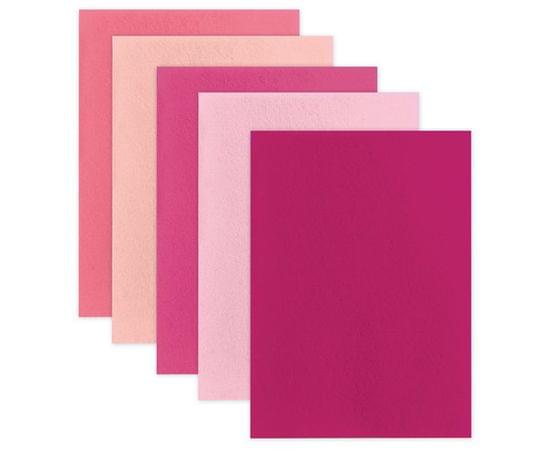 Цветной фетр МЯГКИЙ А4, 2мм, 5л, 5цв, плотность 170 г/м, оттенки розового, ОСТРОВ СОКРОВИЩ, 660644 660644