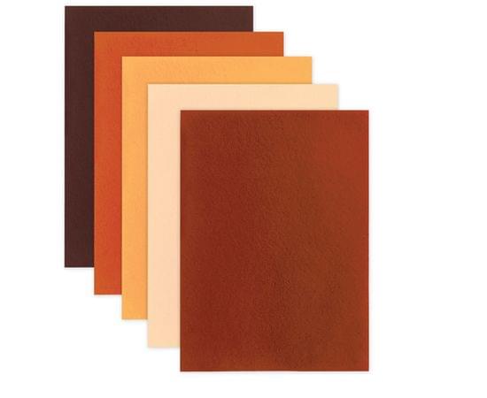 Цветной фетр МЯГКИЙ А4, 2мм, 5л, 5цв, плотность 170 г/м, оттенки коричневого ОСТРОВ СОКРОВИЩ, 660646 660646