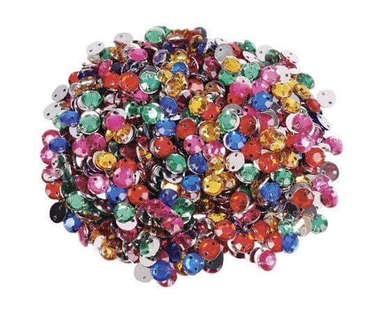 Стразы для творчества КРУГЛЫЕ, ЦВЕТ АССОРТИ, 6мм, 30г, ОСТРОВ СОКРОВИЩ, 661218 661218 