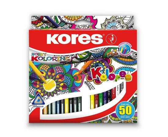 Карандаши цветные 50 цв. 3-гран.Kores 93350 695631